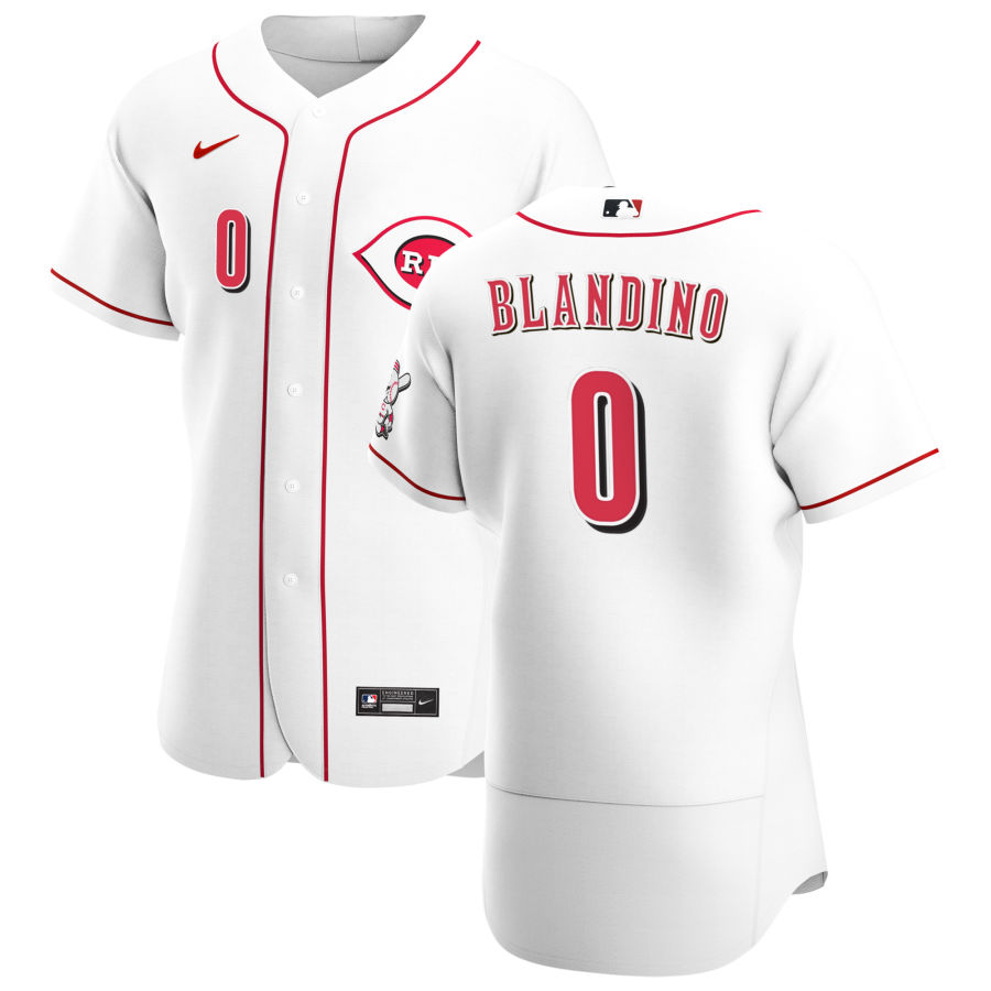 Cincinnati Reds #0 Alex Blandino Men Nike White Home 2020 Authentic Player MLB Jersey->cincinnati reds->MLB Jersey